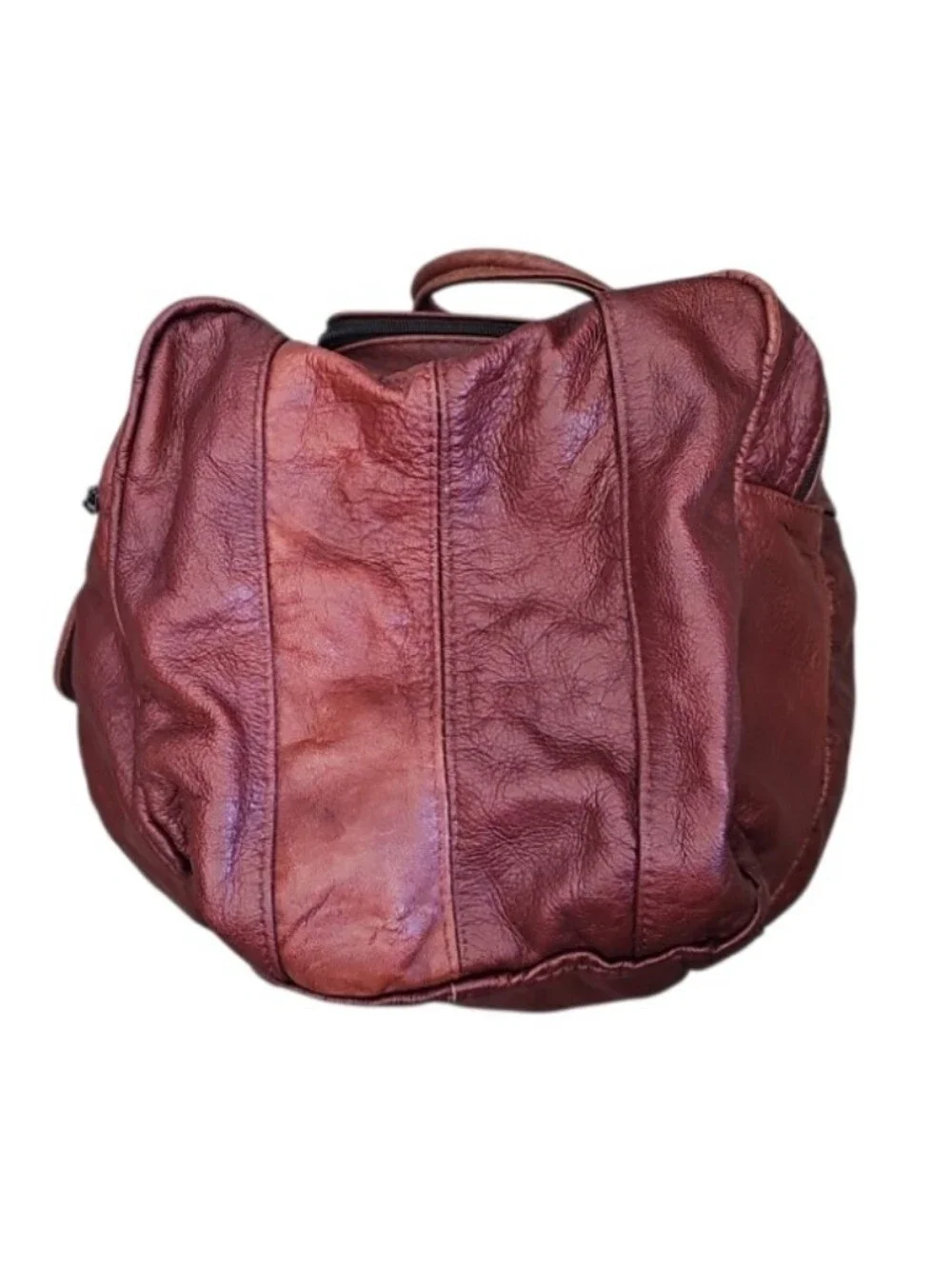 Vintage Handmade Mexican Genuine Leather Duffel Bag Brown Weekender Travel Carry
